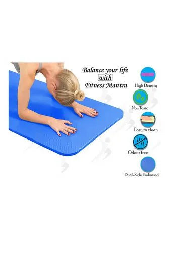 Yoga Mat With Strap Included 6mm Thick Non Slip Fast Drying Professional Waterproof Ideal For Fitness Home Gym Workouts Both Men And Women | Ideal for All Surfaces, Kids & Adults | Match-Ready