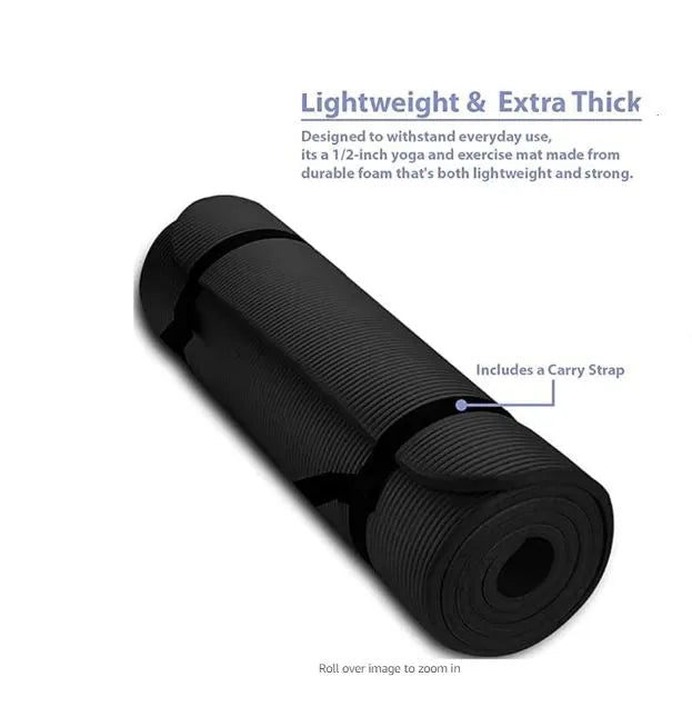 Yoga Mat Knees Supportive Hanging Band Anti Slip Eco Friendly Texture Surface For Yoga Pilates Fitness Home Exercise Gym Workout Sports Mattress | Ideal for All Surfaces, Kids & Adults | Match-Ready